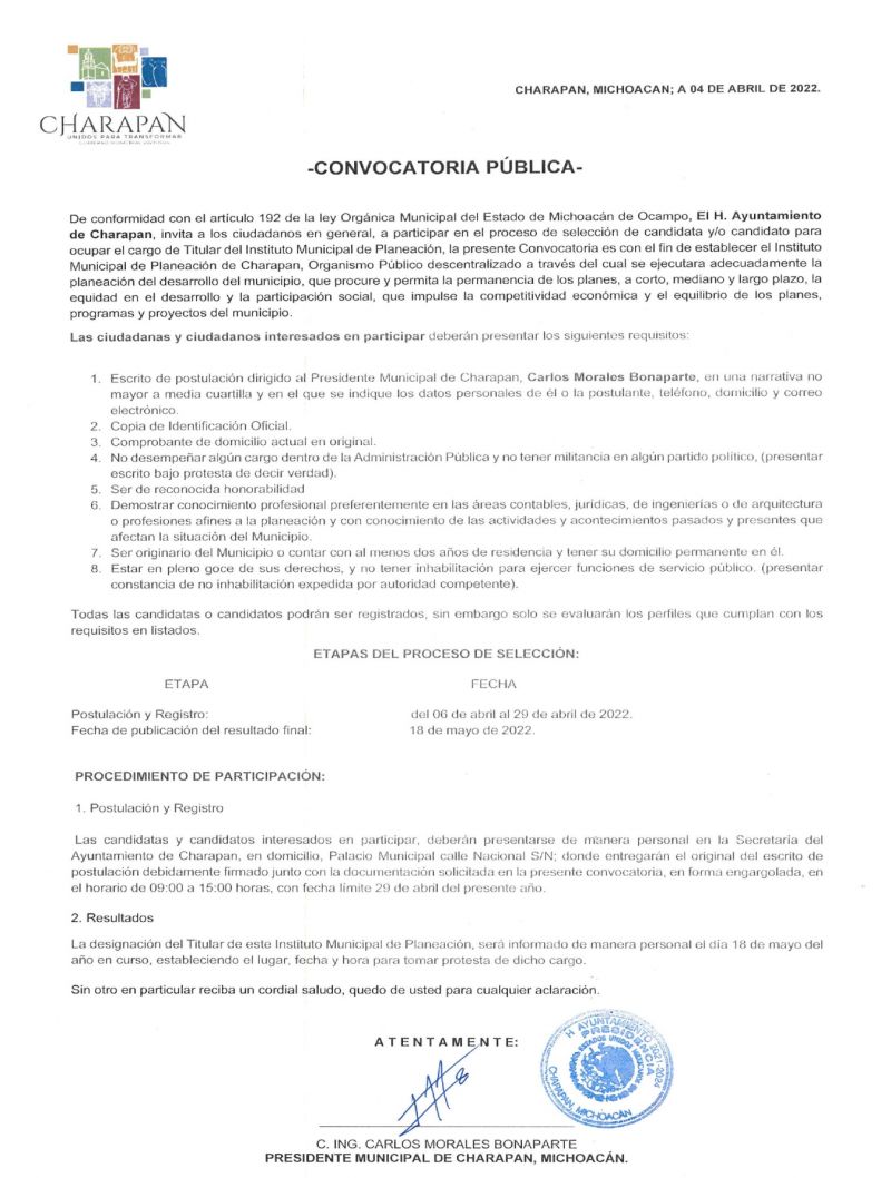 CONVOCATORIA PUBLICA